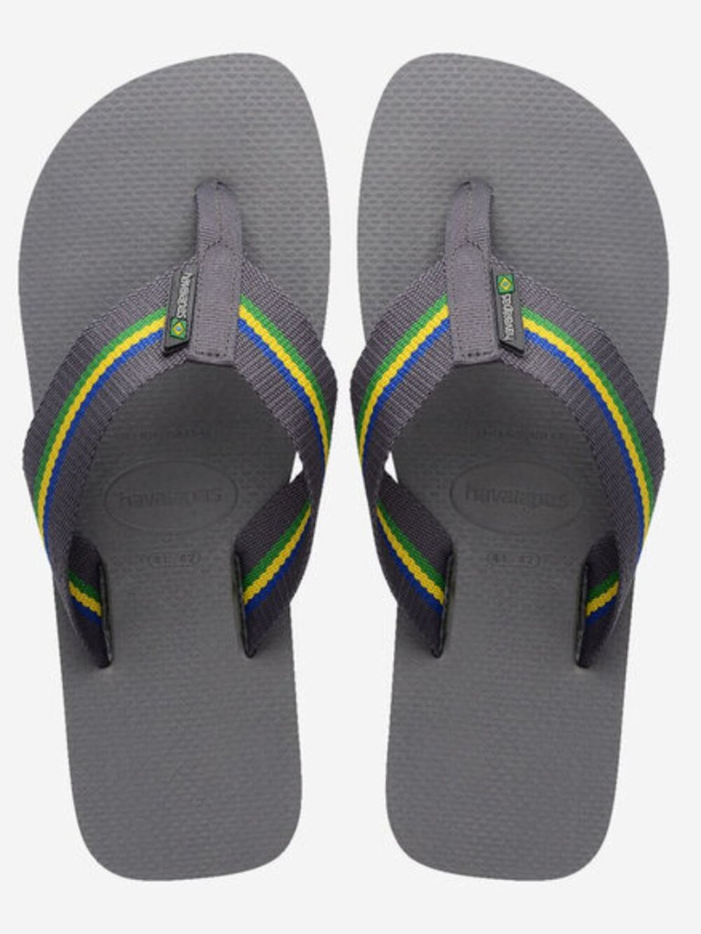HAVAIANAS MENS BRAND NEW STEEL GRAY URBAN BRASIL SUMMER FLIP FLOPS SIZE 43